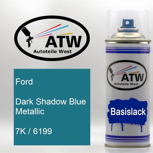 Ford, Dark Shadow Blue Metallic, 7K / 6199: 400ml Sprühdose, von ATW Autoteile West.